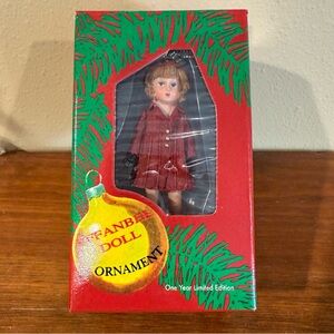 Effanbee Doll Holiday Ornament - Red and Gold Vintage 1998